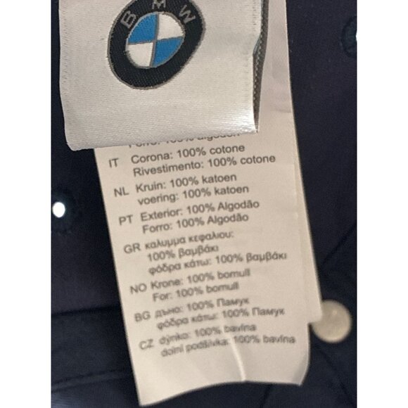 BMW Hat Cap Strap Back Navy Blue Embroidered Lifestyle One Size Mens Car Logo - Picture 4 of 7